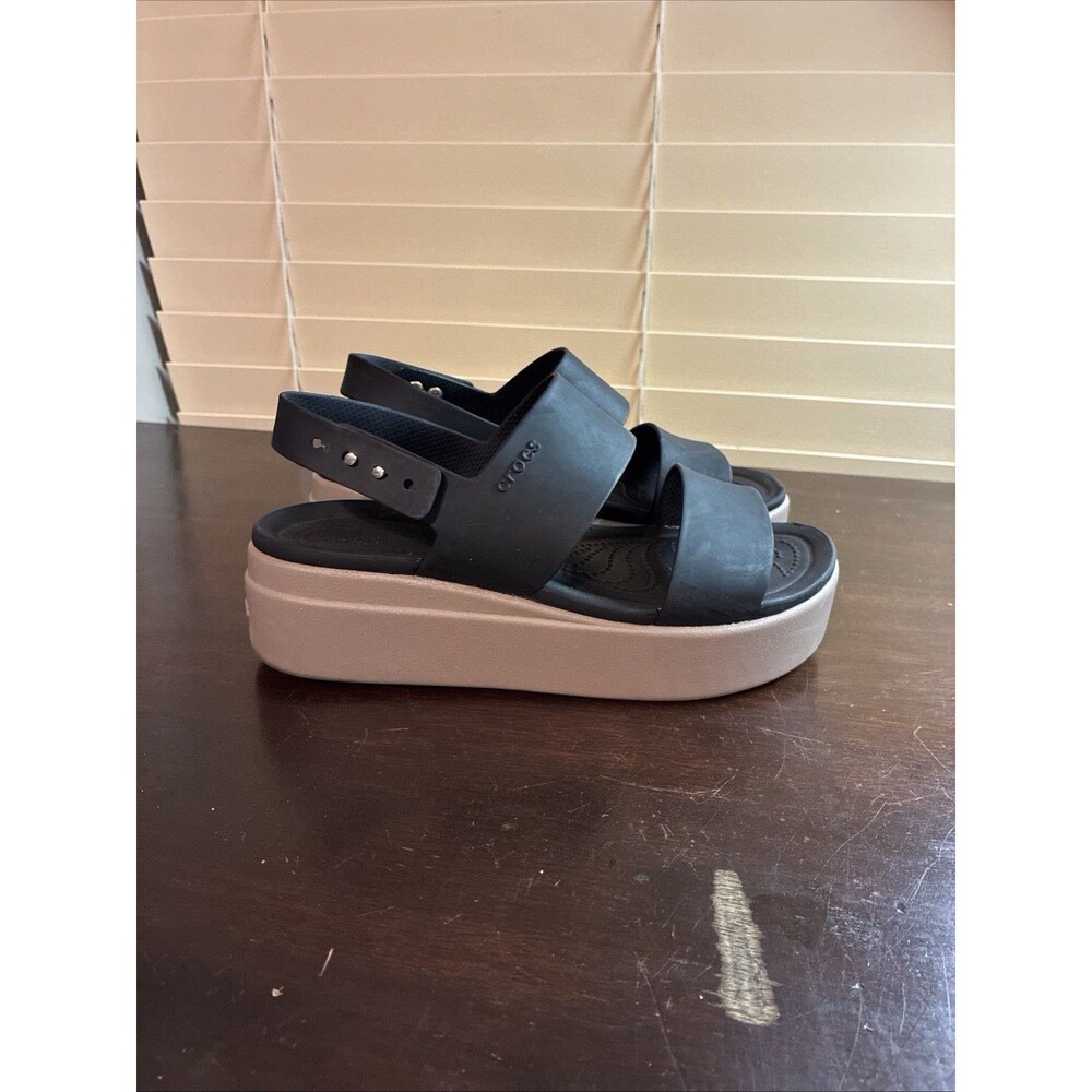 Crocs Lite Ride Brooklyn Platform Sandals Women Size 7 Black